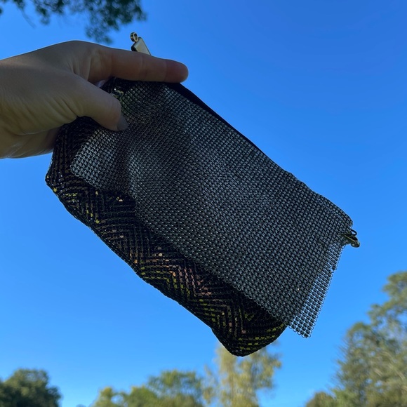 Vintage Chain Mesh Clutch Flap-Over Evening Bag - Picture 2 of 6